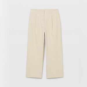 NEW Club Monaco cream  Wide Leg Cropped Pants Women Size 4